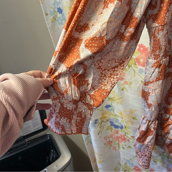 Boho Orange and White Patterned Dress
June + Vie brown Paisley Dress Size 3X - Picture 5 of 7